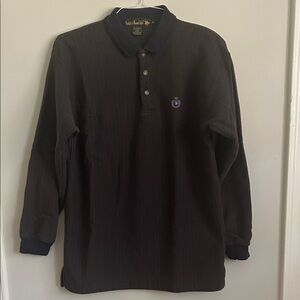 Elegant Navy and Brown Polo Shirt
